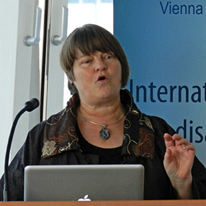 Dr. Rebecca Johnson, Executive Director of the Acronym Institute and Co-chair of the International Steering Group of ICAN