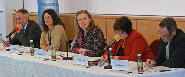 Panelists: Ambassador Alexander Kmentt (left), Ambassador Deborah Geels, Elena Sokova, Dr. Patricia Lewis and Ambassador Tim Caughley