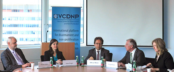 Panelists (from left): Dr. Nikolai Sokov, Ms. Anne Finger, Dr. Oliver Meier, Mr. Gregor Enste and VCDNP Executive Director, Elena Sokova