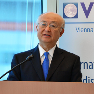 IAEA Director General Yukiya Amano giving his welcoming remarks (credit: Dean Calma, IAEA)