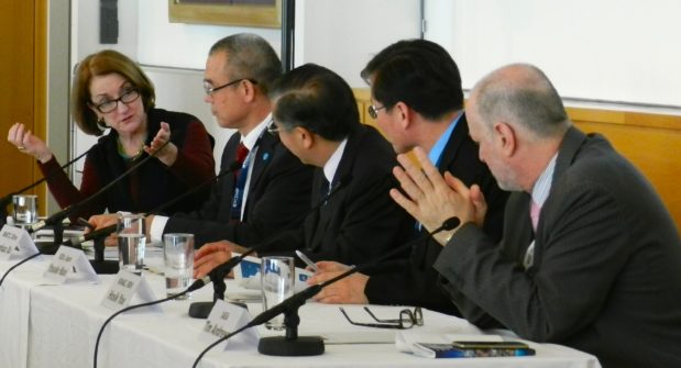 Panelists (from left to right): Laura Rockwood, Zhenhua Xu, Yosuke Naoi, Hosik Yoo and Tim Andrews